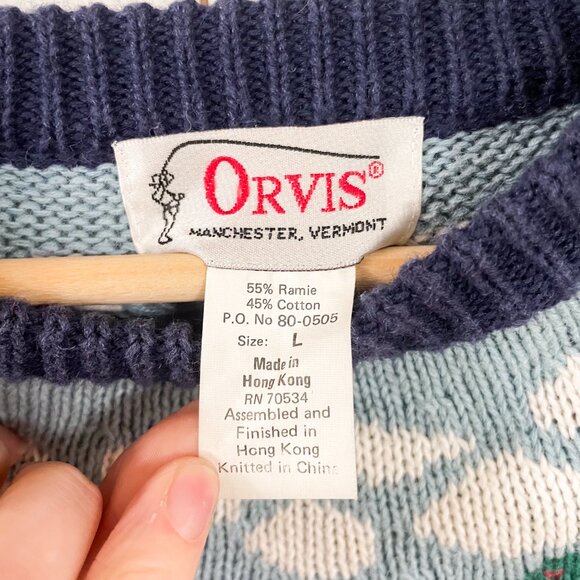 Vintage 80s/90s Orvis Horse galloping Field Scene Sweater - Picture 5 of 5